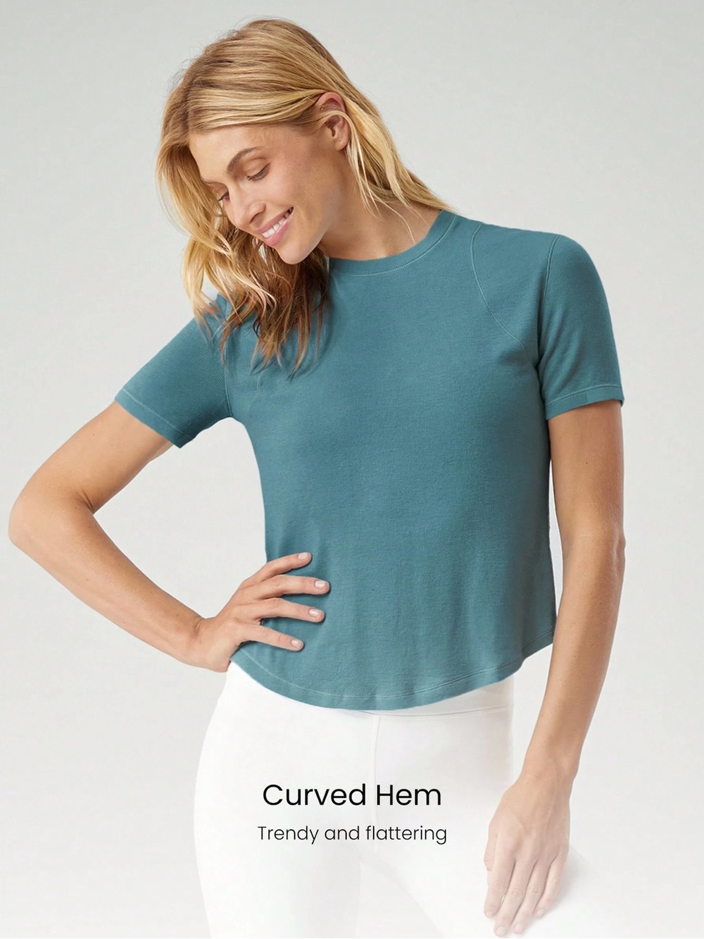 Glowmode Modal Soft Ribbed Round Neck Tee - Picture 4 of 8